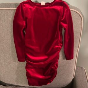 2T Red Velvet Holiday Long Sleeve Dress